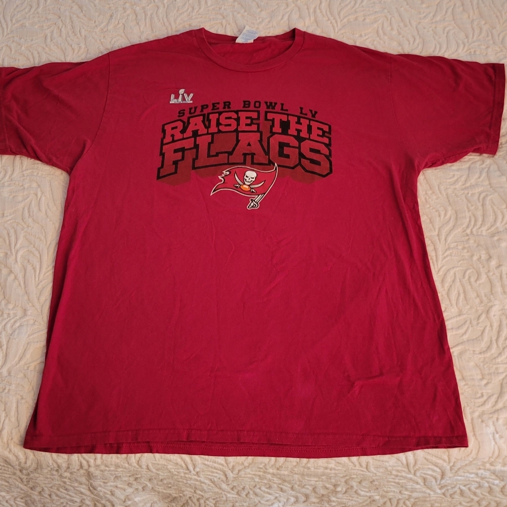Tampa Bay Buccaneers Super Bowl shirt LV raise the flags 2021 -XL size
